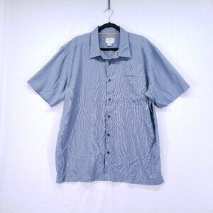 Quiksilver Waterman Collection XXL Blue Micro Check Mens Short Sleeve Shirt